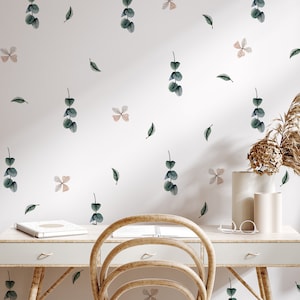 Boho Wall Stickers, Boho Syle Wall Decal, Wall decor, Abstract leafs wall sticker, Boho leafs, flowers,  Botanical stickers
