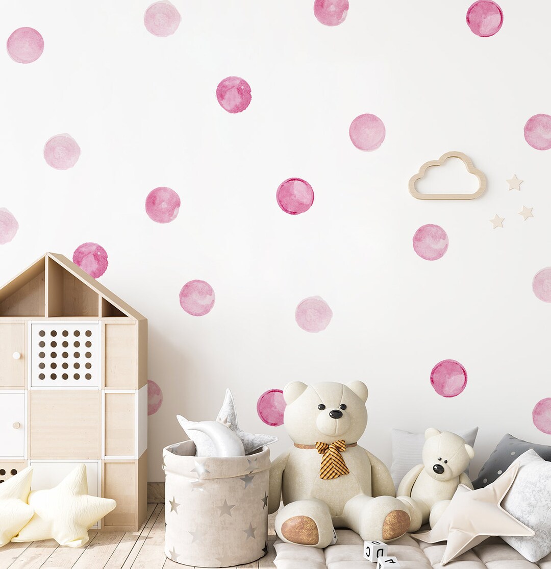 140 Stück Wandsticker Rosa Kreise - Wandtattoo Für Kinderzimmer