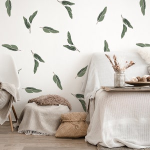Boho Wall Stickers, Boho Syle Wall Decal, Wall decor, Abstract leafs wall sticker, Boho leafs wall stickers, Botanical stickers