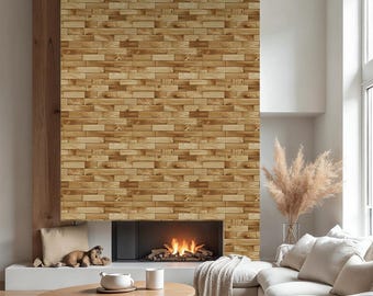 Realistic Wood Peel and Stick Wallpaper – Removable Rustic Wood Texture Wall Mural