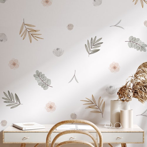 Floral Wall Stickers Meadow Floral Wall Decal Wall Decor Etsy