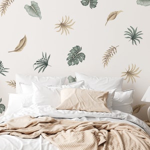 Floral Wall Stickers, Tropical leaves Wall Decal, Wall decor, Boho style wall sticker, Floral wall decal, Botanical wall stickers, Tropical