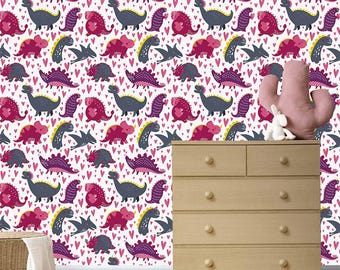Papier peint dinosaure pour enfants – Papier peint autocollant pour chambre d'enfant – Décoration de chambre dinosaure
