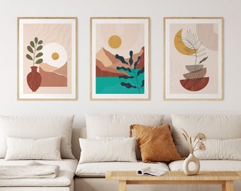 Boho Poster Set, Set of 3 Boho Prints, Set of Posters, Nature poster, Wall Decor, Nature Boho, Boho wall decor, Boho art, Minimalist BOHO