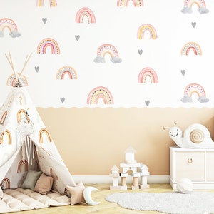 Watercolor Rainbow Wall Decal: Pastel Nursery Decor