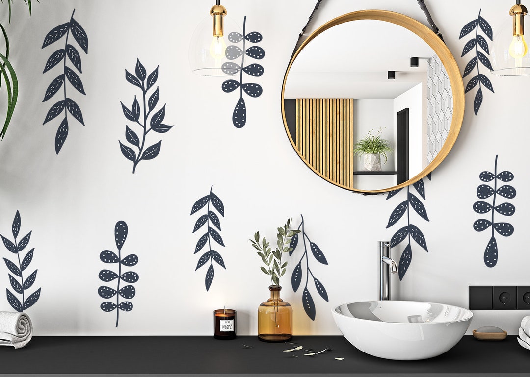 Boho Wall Stickers, Boho Syle Wall Decal, Wall Decor, Abstract Leafs