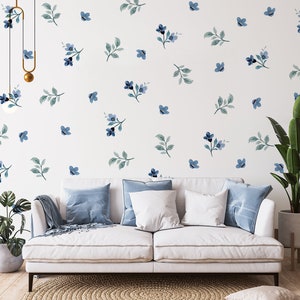 Boho Wall Stickers, Boho Syle Wall Decal, Wall decor, Flowers and leafs wall sticker, Boho leafs, flowers,  Botanical stickers