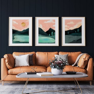 Boho Nature Poster Set: Minimalist Landscape Art Prints