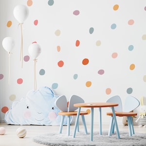 Dots Wall Stickers, Dots Wall Decal, Colorful dots wall decal, Colorful dots wall sticker, Mix of colorful dots, Kids room wall stickers