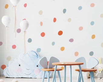 Dots Wall Stickers, Dots Wall Decal, Colorful dots wall decal, Colorful dots wall sticker, Mix of colorful dots, Kids room wall stickers