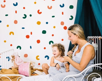 Colorful Abstract Shapes Wall Decals: Kids Room Decor