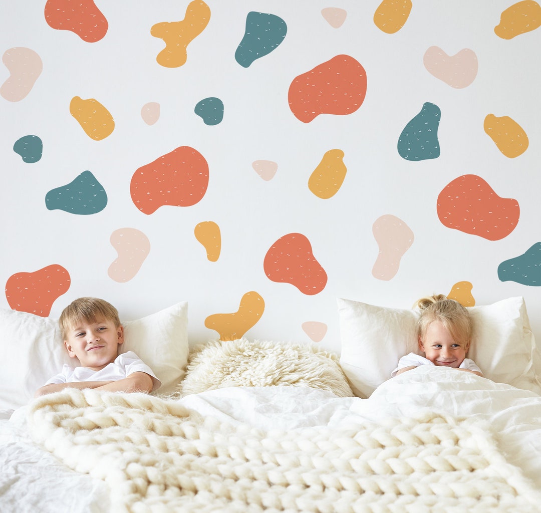 Shapes Wall Sticker Pastel Shapes Wall Decal Abstract Shapes Etsy