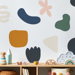 Pastel Abstract Shapes Wall Decals: Peel & Stick Nursery Decor