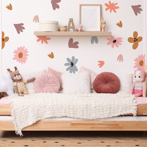 Floral Wall Stickers, Meadow Floral Wall Decal, Wall decor, Boho style wall sticker, Colorful flower wall stickers, Botanical wall stickers