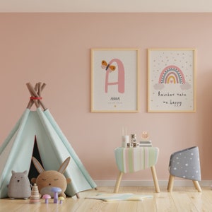 Personalisiertes BabyPoster, Personalisierter Geburtsposter, Kinderzimmer Wandkunst, Kinderzimmer Poster, Regenbogen Poster, personalisierter Namensdruck