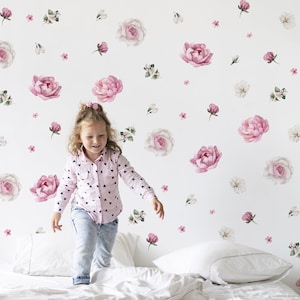 Floral Wall Stickers, Meadow Floral Wall Decal, Wall decor, Boho style wall sticker, Colorful flower wall stickers, Botanical wall stickers