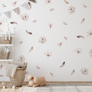 Floral Wall Decals: Boho Meadow Flowers, Botanical Wall Stickers