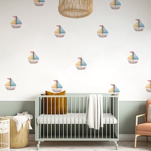 Pegatinas de pared de barcos, calcomanías de pared de barcos, calcomanías de pared para habitación infantil, pegatinas de pared para habitación infantil, pegatinas de pared divertidas