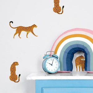 Safari animals wall stickers, Wild animals wall decal, Kids room decal, Leopard, Cheetah stickers, Safari animals wall decal