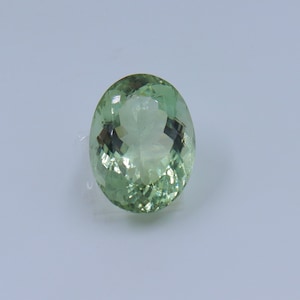 Natural 19mm Oval Green Amethyst (Prasiolite) Faceted, February Birthstone Prasiolite Cut Green Amethyst Faceted For Making Precious Jewelry