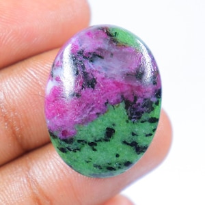 Cabujón de zoisita rubí de calidad alucinante, envoltura de alambre, piedra de zoisita rubí natural, fabricación de joyas, cabujón de zoisita rubí, piedra suelta.