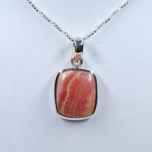 Marvelous Quality Rhodochrosite Sterling Silver Necklace, Natural Rhodochrosite Pendant with silver chain, Handmade Pendant, Gift forHer/Him