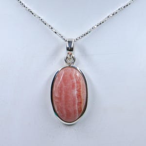 Marvelous Quality Rhodochrosite Sterling Silver Necklace, Natural Rhodochrosite Pendant with silver chain, Handmade Pendant, Gift forHer/Him