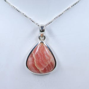 Marvelous Quality Rhodochrosite Sterling Silver Necklace, Natural Rhodochrosite Pendant with silver chain, Handmade Pendant, Gift forHer/Him