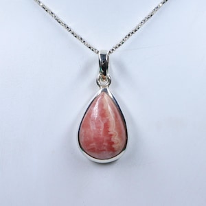 Marvelous Quality Rhodochrosite Sterling Silver Necklace, Natural Rhodochrosite Pendant with silver chain, Handmade Pendant, Gift forHer/Him