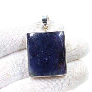 Flashy Iolite Sunstone Sterling Silver Necklace, Natural Iolite Sunstone Pendant with Silver chain, Handmade Pendant, Gift for Her/Him