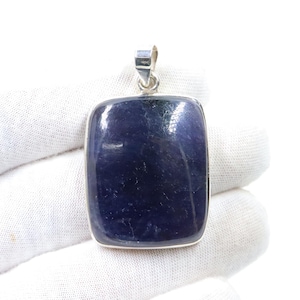 Flashy Iolite Sunstone Sterling Silver Necklace, Natural Iolite Sunstone Pendant with Silver chain, Handmade Pendant, Gift for Her/Him