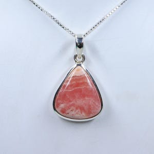 Marvelous Quality Rhodochrosite Sterling Silver Necklace, Natural Rhodochrosite Pendant with silver chain, Handmade Pendant, Gift forHer/Him