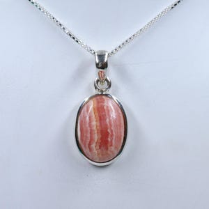 Marvelous Quality Rhodochrosite Sterling Silver Necklace, Natural Rhodochrosite Pendant with silver chain, Handmade Pendant, Gift forHer/Him