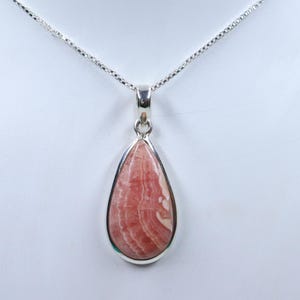 Marvelous Quality Rhodochrosite Sterling Silver Necklace, Natural Rhodochrosite Pendant with silver chain, Handmade Pendant, Gift forHer/Him