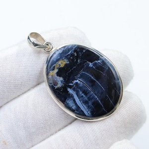 AwesomeQuality Pietersite Sterling Silver Necklace, Natural Pietersite stone Pendant with silver chain, Handmade Pendant, Gift forHer/Him