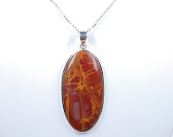 Noreena Jasper Pendant, 925 sterling silver Pendant with silver chain, Noreena Jasper jewelry, Gift for Her, Handmade Pendant