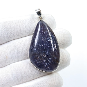 Superb Quality Iolite Sunstone Sterling Silver Necklace, Natural Iolite Sunstone Pendant with Silverchain, Handmade Pendant, Gift forHer/Him