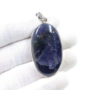 Personal Favorite Iolite Sunstone Sterling Silver Necklace, Natural IoliteSunstone Pendant with Silverchain, HandmadePendant, Gift forHe/she