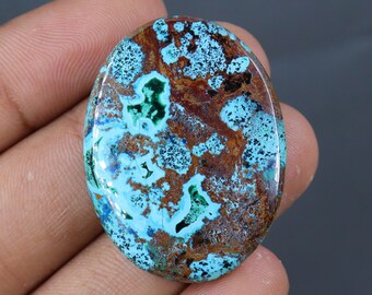 Unique Designer Chrysocolla Malachite Cabochon, Natural Chrysocolla Malachite Stone, Jewellery Making, Chrysocolla Cabochon, Loose Stone