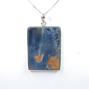 AwesomeQuality Pietersite Sterling Silver Necklace, Natural Pietersite stone Pendant with silver chain, Handmade Pendant, Gift forHer/Him