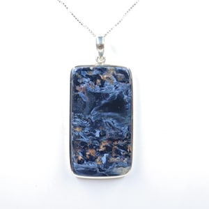 Collection Piece, Pietersite Sterling Silver Necklace, Natural Pietersite Pendant with silver chain, Handmade Pendant, Gift forHer/Him