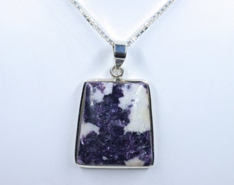 Blue Lepidolite Pendant, 925 sterling silver Pendant with silver chain, Blue Lepidolite jewelry, Gift for Her, Mens Pendant,Handmade Pendanr