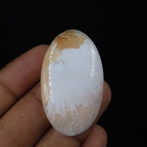 Rare Superb Quality Scolecite with Stilbite Cabochon, Natural Scolecite Stilbite Gemstone, Semiprecious Cab, Loose Stone for Jewelry Making