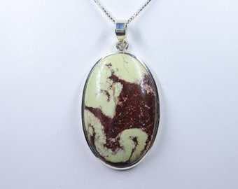 Superb Lemon Chrysoprase Sterling Silver Necklace, Natural Lemon Chrysoprase Pendant with silver chain, Handmade Pendant, Gift for Her