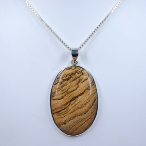 Picture Jasper Pendant, 925 sterling silver Pendant with silver chain, Picture Jasper jewelry, Gift for Her, Beautiful Handmade Pendant