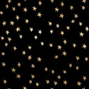 Ruby Star Society - Starry - Black Gold Fabric-sold by the half yard, cut continuously