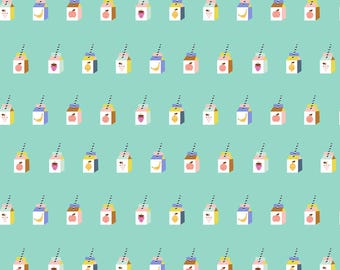 Cotton + Steel Fabrics - A Sunshine Story - Sunshine Smoothies Teal Blast Fabric-sold by the half yard, cut continuously