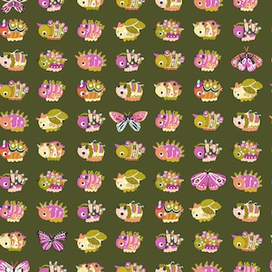 Cotton + Steel Fabrics - Life Finds A Way - Wow...Get Out The Way - In The Garden Metallic Fabric-sold by the half yard, cut continuously