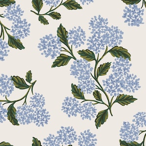 Rifle Paper Co. - Meadow - Hydrangea - Cream Fabric-sold by the half yard, cut continuously