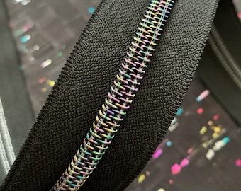 Sassafras Lane Designs - Zipper Black w/ Iridescent teeth - 3 yrds #5